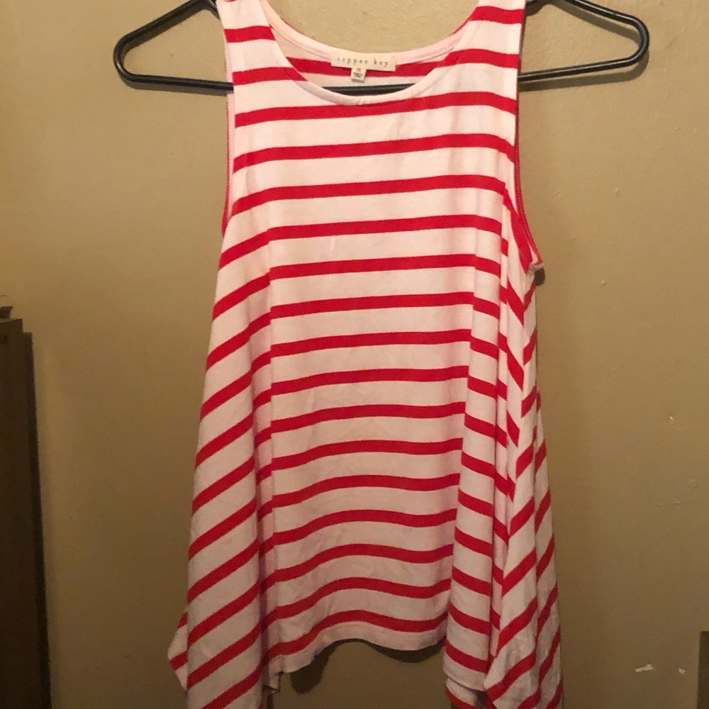 Copper Key Red and white striped shirt